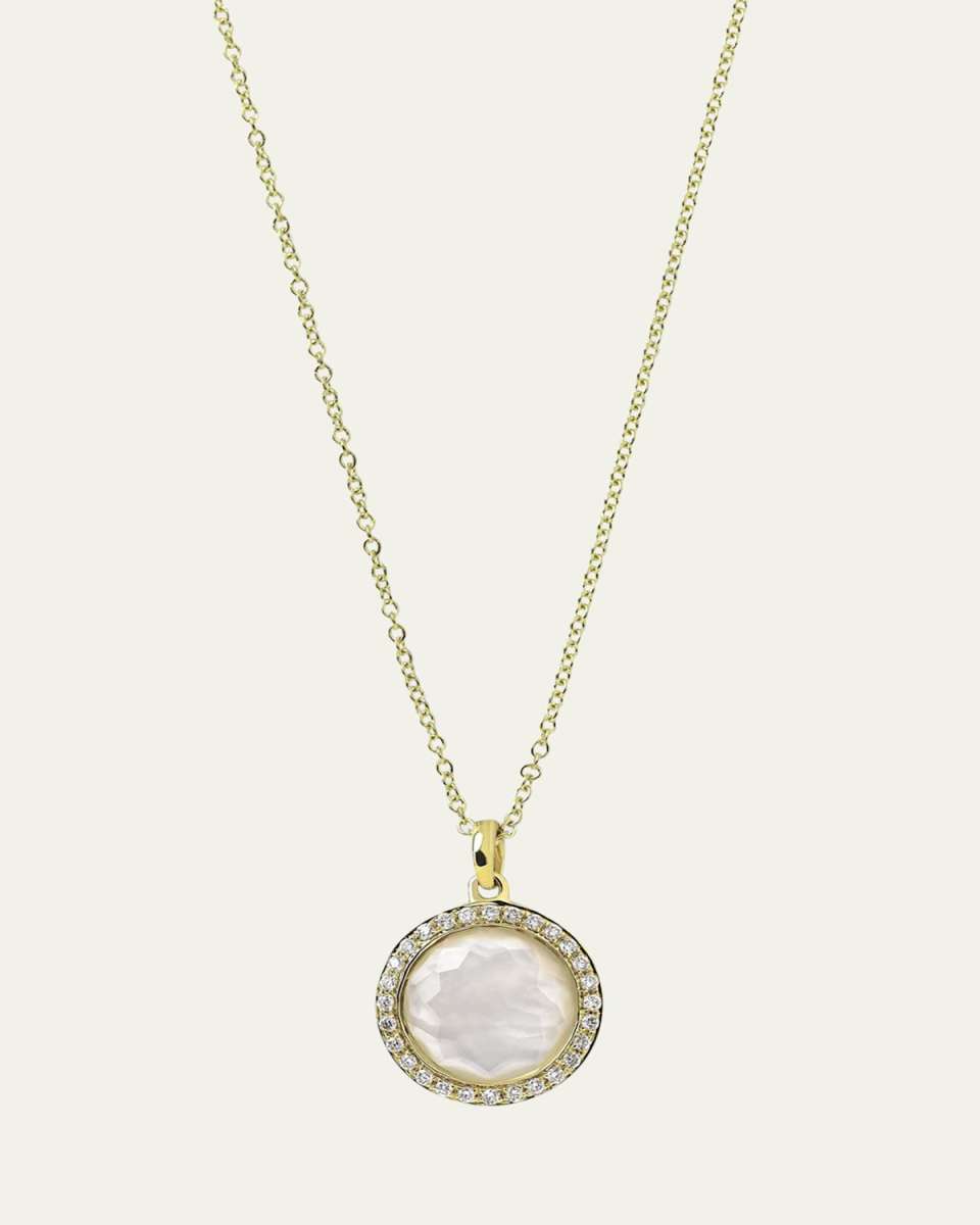 Small Pendant Necklace in 18K Gold with Diamonds